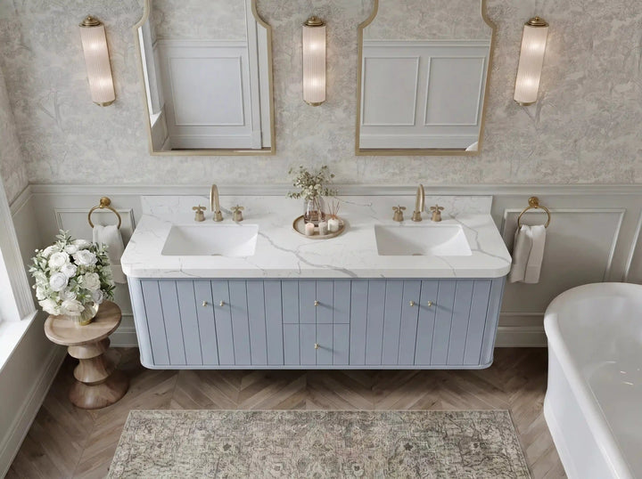 Houston Floating 72 in. W x 22 in. D Double Sink Bathroom Vanity - photo 3