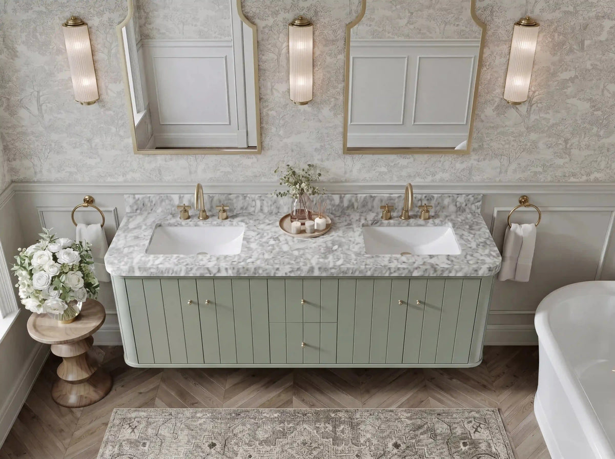 Houston Floating 72 in. W x 22 in. D Double Sink Bathroom Vanity - Willow Bath and Vanity