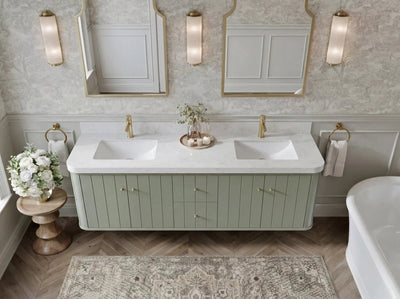 Houston Floating 72 in. W x 22 in. D Double Sink Bathroom Vanity - Willow Bath and Vanity
