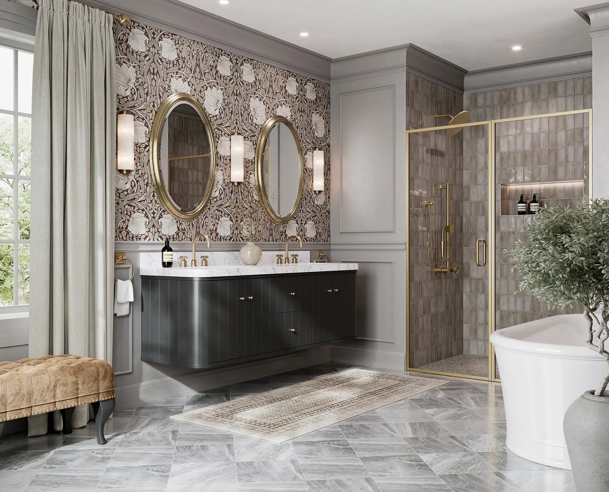 Houston Floating 72 in. W x 22 in. D Double Sink Bathroom Vanity - Willow Bath and Vanity