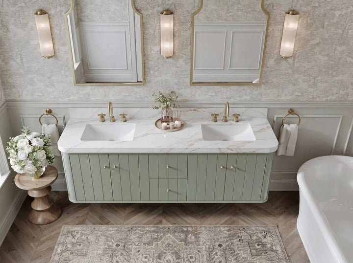 Houston Floating 72 in. W x 22 in. D Double Sink Bathroom Vanity - photo 14