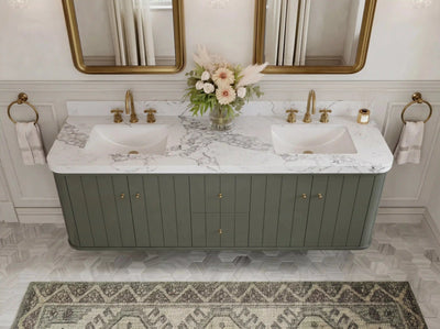 Houston Floating 72 in. W x 22 in. D Double Sink Bathroom Vanity - Willow Bath and Vanity