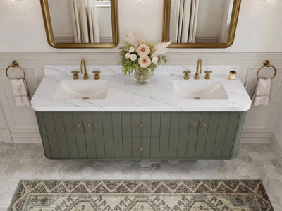 Houston Floating 72 in. W x 22 in. D Double Sink Bathroom Vanity - Willow Bath and Vanity