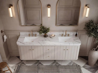 Houston Floating 72 in. W x 22 in. D Double Sink Bathroom Vanity - Willow Bath and Vanity