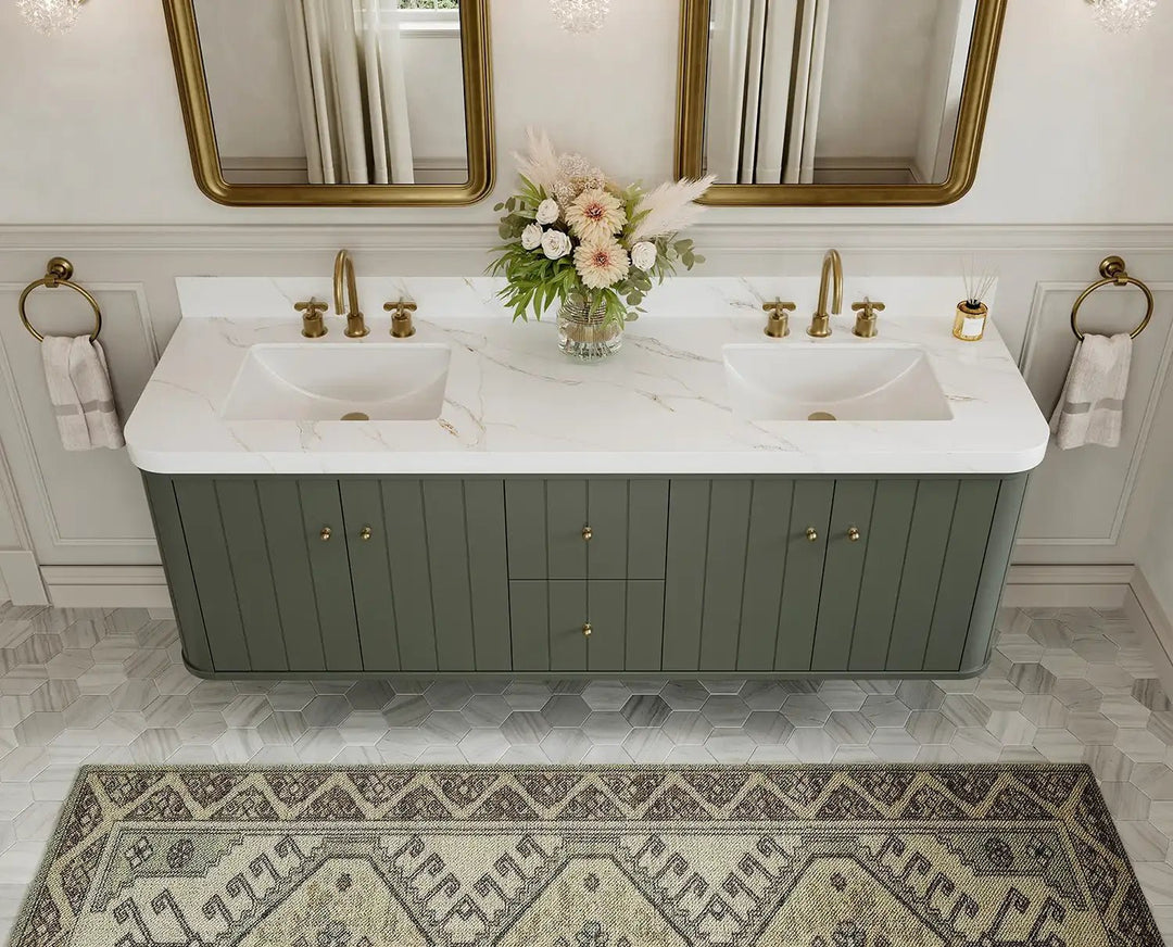 Houston Floating 72 in. W x 22 in. D Double Sink Bathroom Vanity - Willow Bath and Vanity