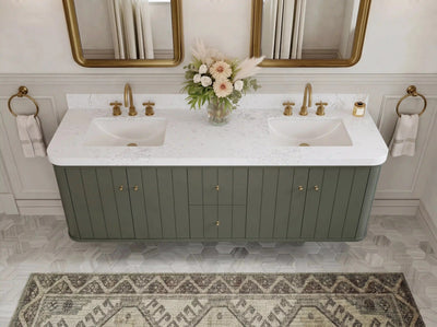 Houston Floating 72 in. W x 22 in. D Double Sink Bathroom Vanity - Willow Bath and Vanity