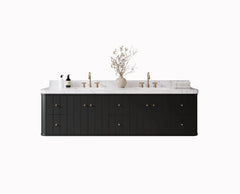 Houston Floating 84 in. W x 22 in. D Double Sink Bathroom Vanity - photo 1