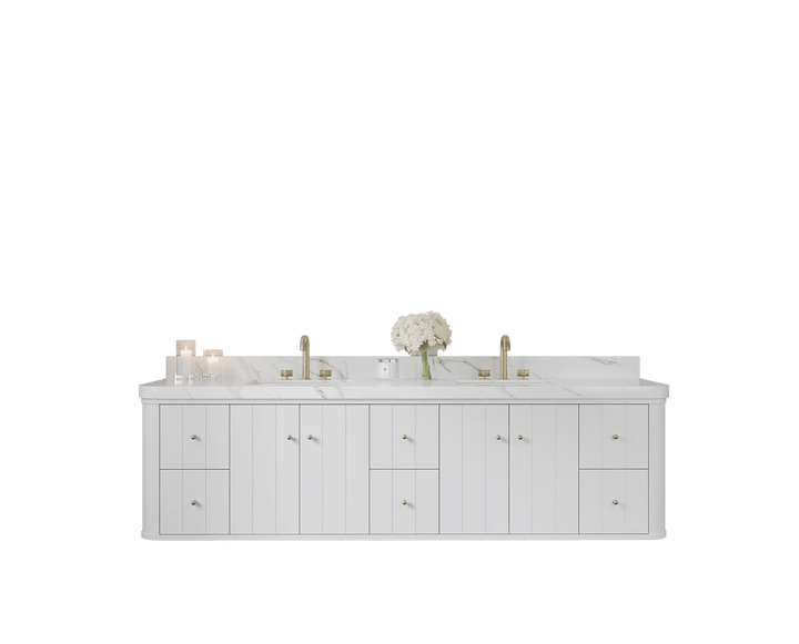 Houston Floating 84 in. W x 22 in. D Double Sink Bathroom Vanity - photo 1