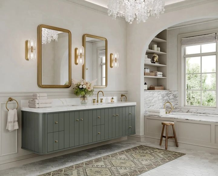 Houston Floating 84 in. W x 22 in. D Double Sink Bathroom Vanity - photo 2