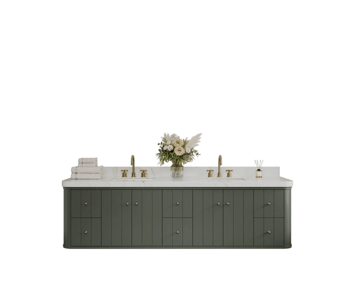 Houston Floating 84 in. W x 22 in. D Double Sink Bathroom Vanity - photo 1