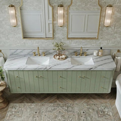 Houston Floating 84 in. W x 22 in. D Double Sink Bathroom Vanity - photo 12
