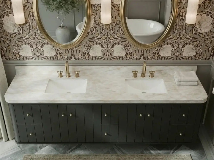 Houston Floating 84 in. W x 22 in. D Double Sink Bathroom Vanity - photo 17