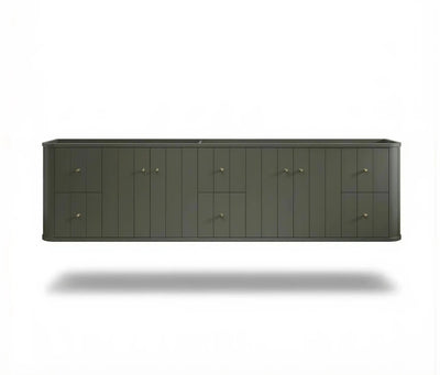 Houston Floating 84 in. W x 22 in. D Double Sink Bathroom Vanity - Willow Bath and Vanity