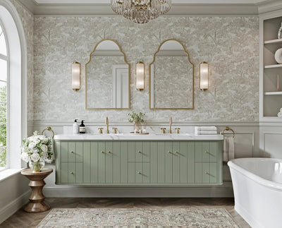 Houston Floating 84 in. W x 22 in. D Double Sink Bathroom Vanity - Willow Bath and Vanity