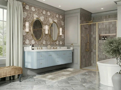 Houston Floating 84 in. W x 22 in. D Double Sink Bathroom Vanity - Willow Bath and Vanity