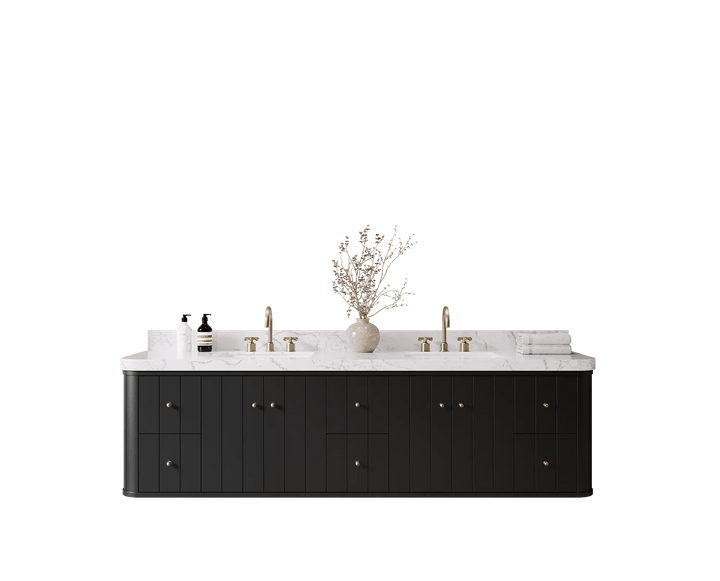 Houston Floating 84 in. W x 22 in. D Double Sink Bathroom Vanity - photo 1