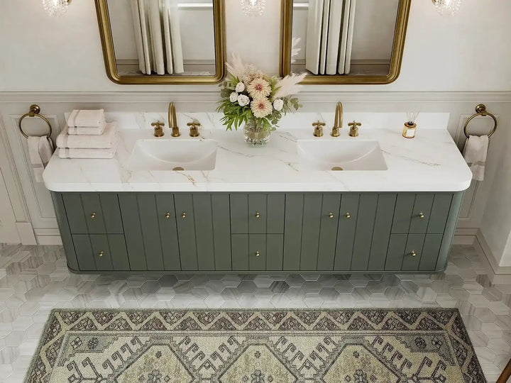 Houston Floating 84 in. W x 22 in. D Double Sink Bathroom Vanity - photo 4