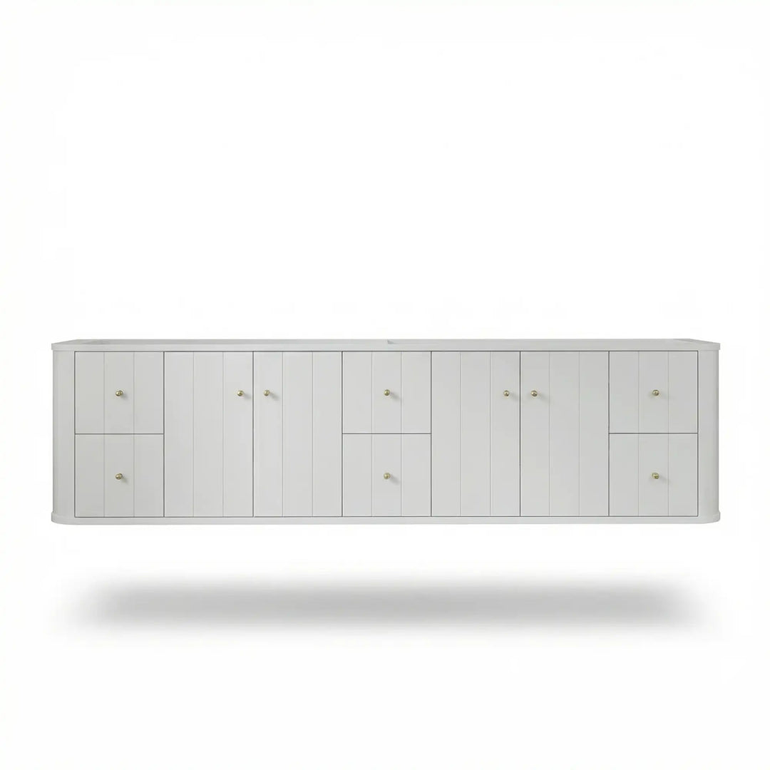 Houston Floating 84 in. W x 22 in. D Double Sink Bathroom Vanity | 
              
                White
                
                  
             - HOU-FLT-CAB-WH-83 - photo №6