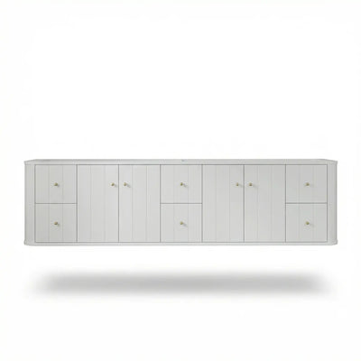 Houston Floating 84 in. W x 22 in. D Double Sink Bathroom Vanity - Willow Bath and Vanity