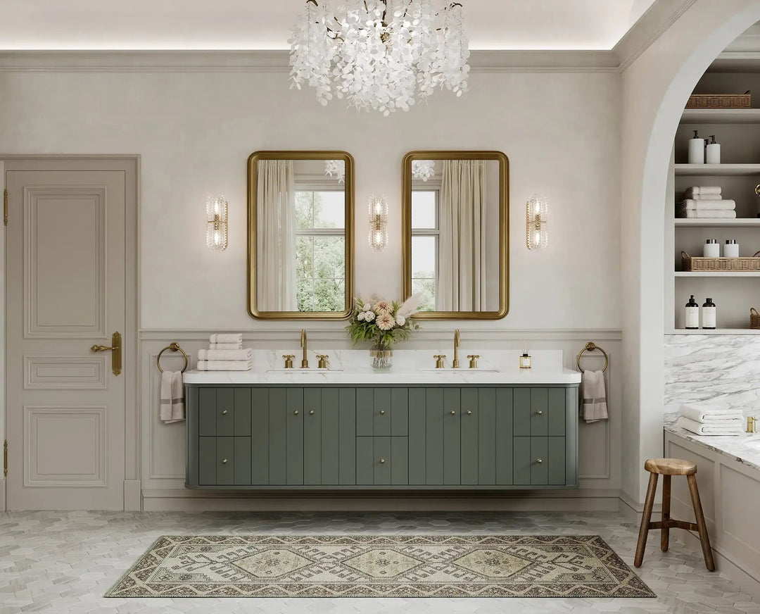 Houston Floating 84 in. W x 22 in. D Double Sink Bathroom Vanity - Willow Bath and Vanity