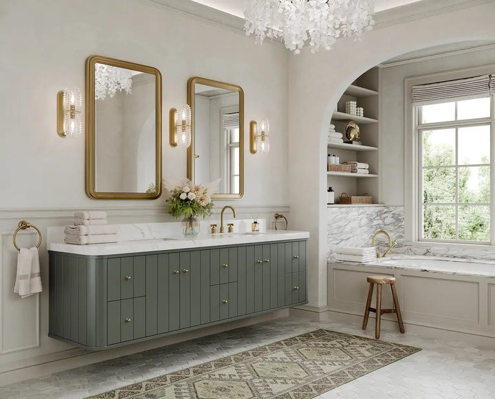 Houston Floating 84 in. W x 22 in. D Double Sink Bathroom Vanity - photo 2