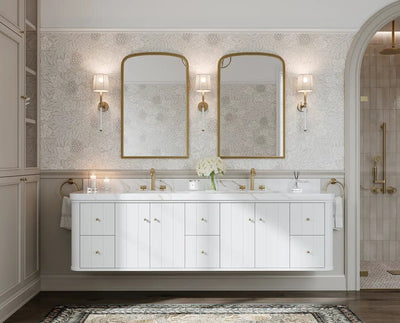 Houston Floating 84 in. W x 22 in. D Double Sink Bathroom Vanity - Willow Bath and Vanity