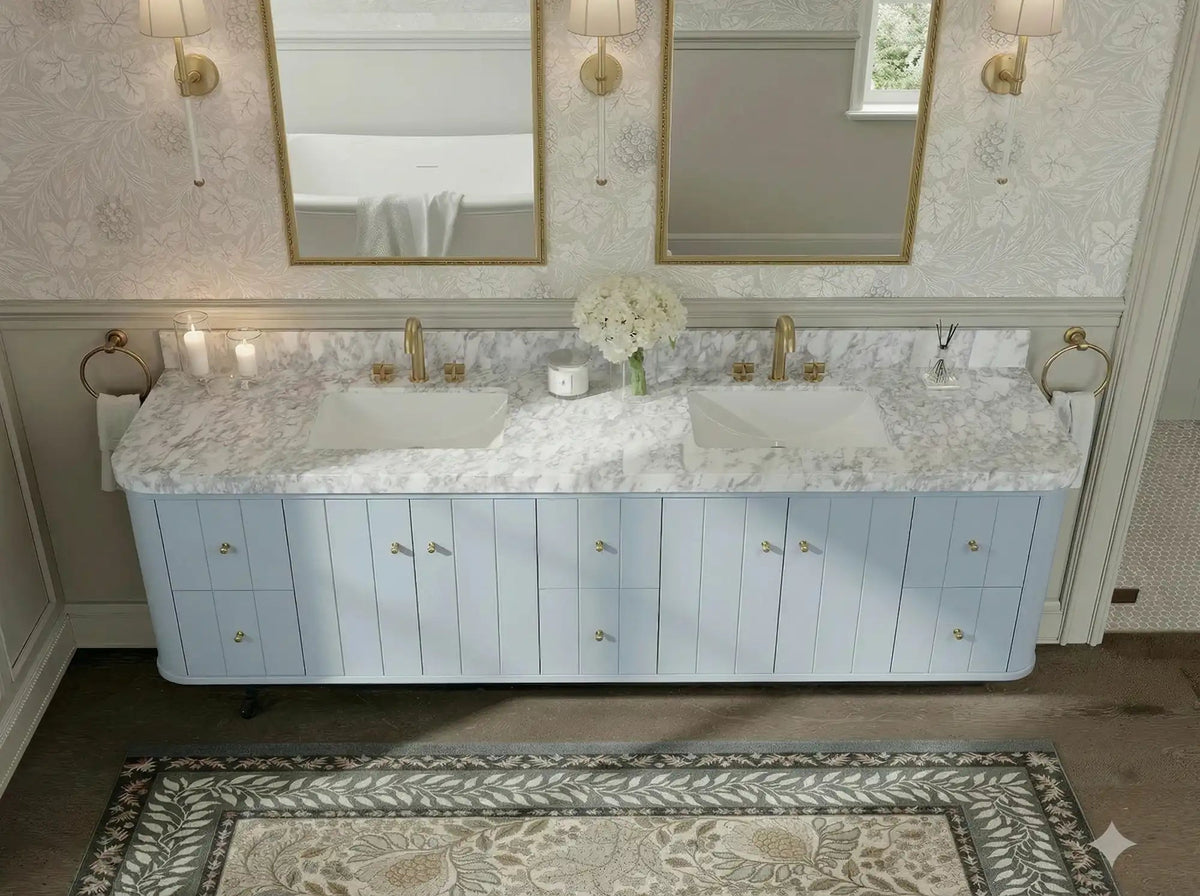 Houston Floating 84 in. W x 22 in. D Double Sink Bathroom Vanity