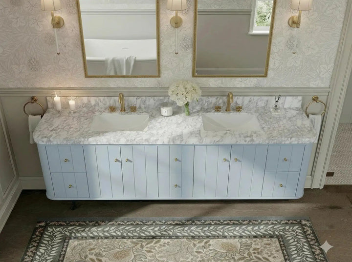 Houston Floating 84 in. W x 22 in. D Double Sink Bathroom Vanity - photo 16