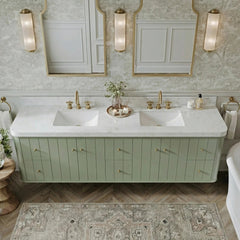 Houston Floating 84 in. W x 22 in. D Double Sink Bathroom Vanity - photo 7