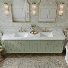 Houston Floating 84 in. W x 22 in. D Double Sink Bathroom Vanity - photo 11