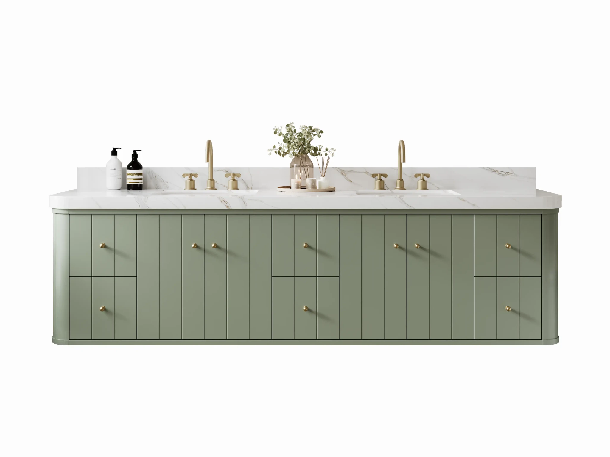 Houston Floating 84 in. W x 22 in. D Double Sink Bathroom Vanity - Willow Bath and Vanity