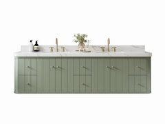 Houston Floating 84 in. W x 22 in. D Double Sink Bathroom Vanity - photo 1