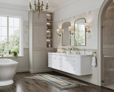 Houston Floating 84 in. W x 22 in. D Double Sink Bathroom Vanity - Willow Bath and Vanity