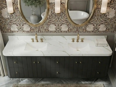 Houston Floating 84 in. W x 22 in. D Double Sink Bathroom Vanity - Willow Bath and Vanity
