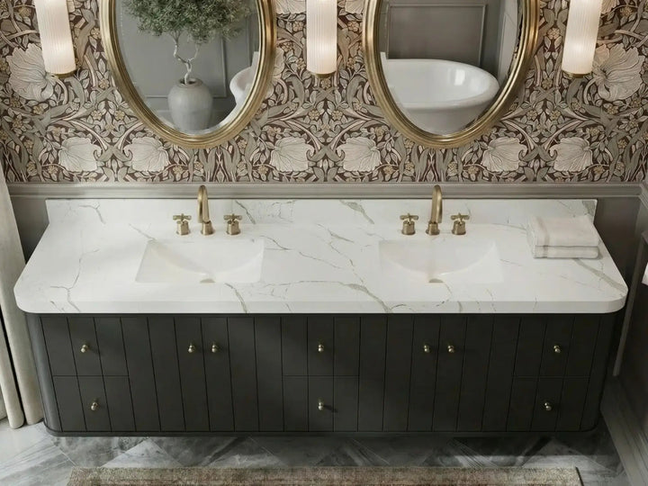 Houston Floating 84 in. W x 22 in. D Double Sink Bathroom Vanity - photo 10
