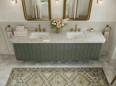 Houston Floating 84 in. W x 22 in. D Double Sink Bathroom Vanity - Willow Bath and Vanity