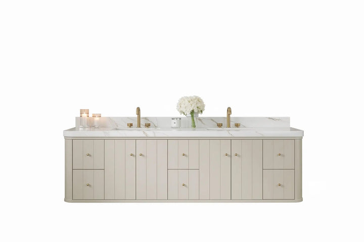 Houston Floating 84 in. W x 22 in. D Double Sink Bathroom Vanity - photo 1