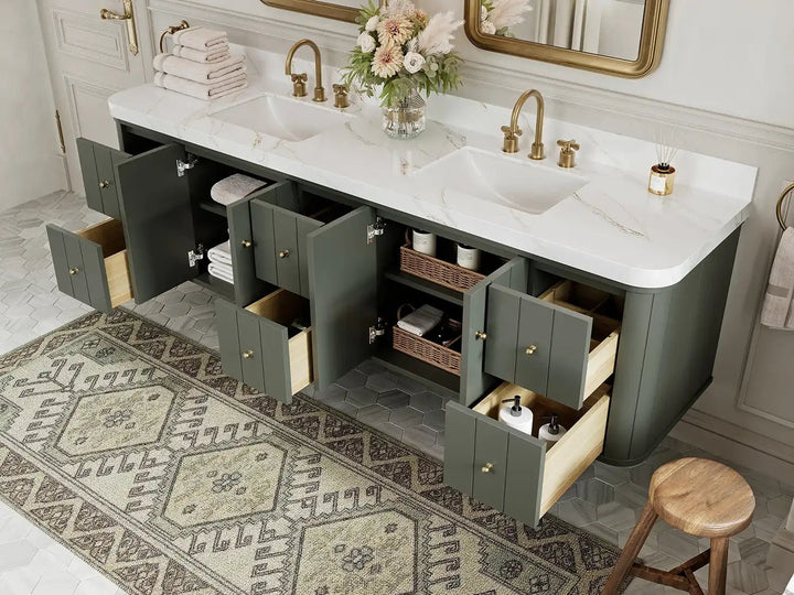 Houston Floating 84 in. W x 22 in. D Double Sink Bathroom Vanity - photo 3