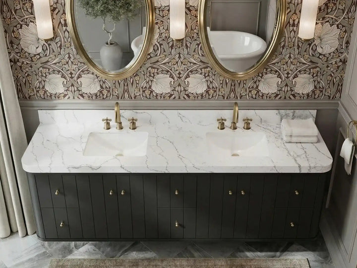Houston Floating 84 in. W x 22 in. D Double Sink Bathroom Vanity - photo 13