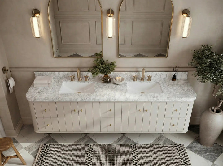 Houston Floating 84 in. W x 22 in. D Double Sink Bathroom Vanity - photo 9