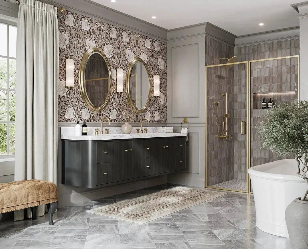 Houston Floating 84 in. W x 22 in. D Double Sink Bathroom Vanity - Willow Bath and Vanity