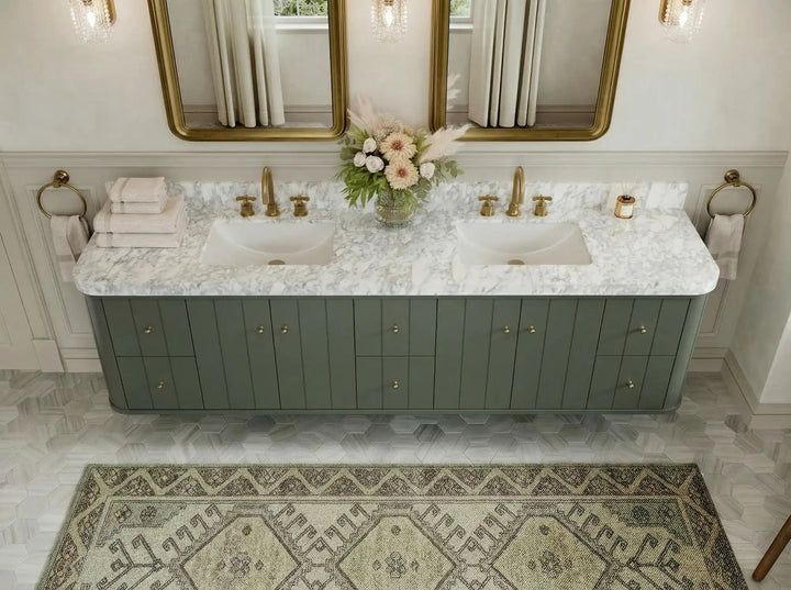 Houston Floating 84 in. W x 22 in. D Double Sink Bathroom Vanity - photo 5