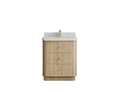 Houston White Oak 30 in. W x 22 in. D Free Standing Curved Edge Single Sink Bathroom Vanity - photo 14