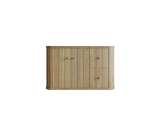 Houston White Oak 36 in. W x 22 in. D Floating Left Offset Sink Bathroom Vanity with Curved Edge Design - photo 17