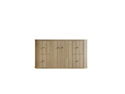Houston White Oak 42 in. W x 22 in. D Floating Single Sink Bathroom Vanity with Curved Edge Design - Willow Bath and Vanity
