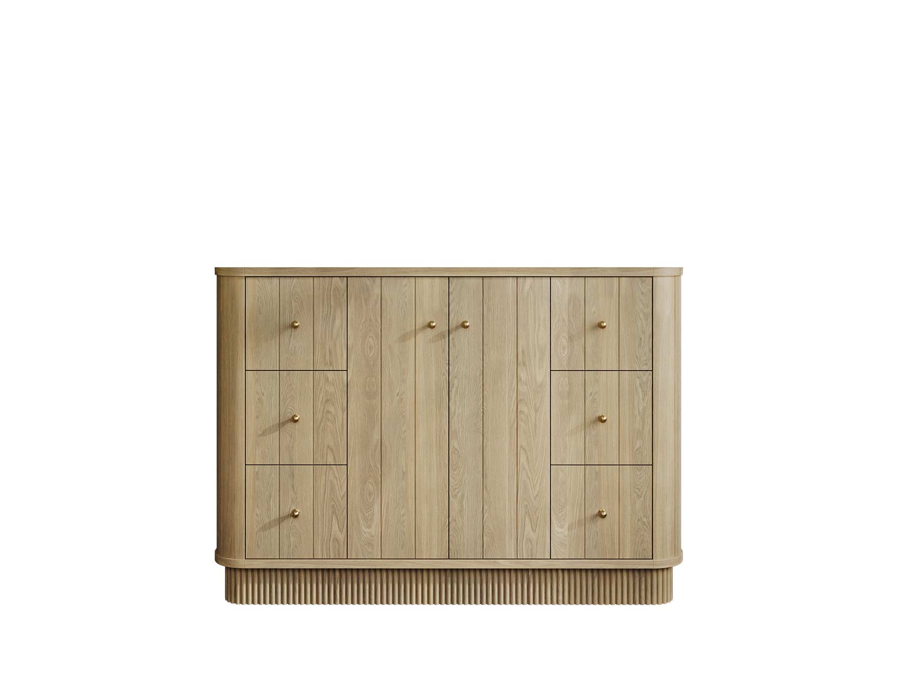 Houston White Oak 48 in. W x 22 in. D Free Standing Curved Edge Single Sink Bathroom Vanity - Willow Bath and Vanity