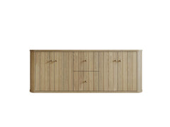 Houston White Oak 60 in. W x 22 in. D Floating Double Sink Bathroom Vanity with Curved Edge Design - photo 17