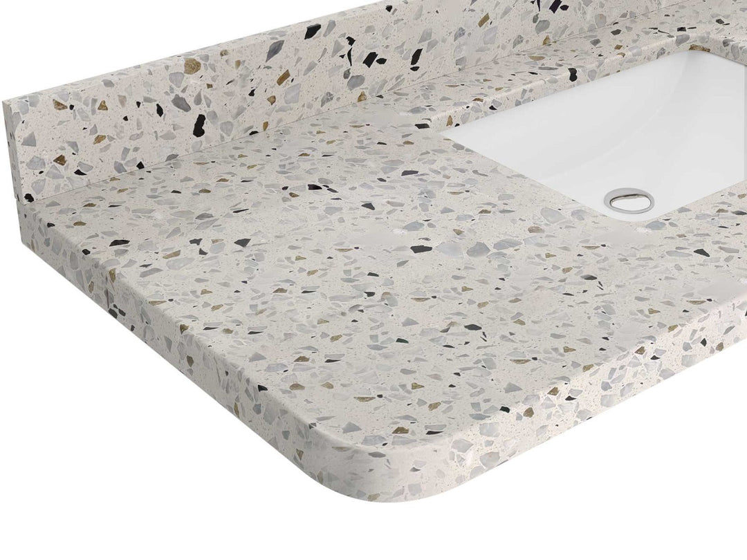 Houston White Oak 60 in. W x 22 in. D Free Standing Curved Edge Double Sink Bathroom Vanity - Willow Bath and Vanity