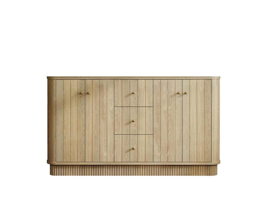 Houston White Oak 60 in. W x 22 in. D Free Standing Curved Edge Double Sink Bathroom Vanity - Willow Bath and Vanity