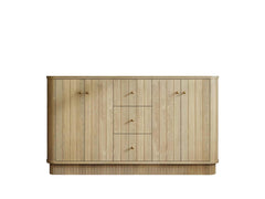 Houston White Oak 60 in. W x 22 in. D Free Standing Curved Edge Double Sink Bathroom Vanity - photo 6
